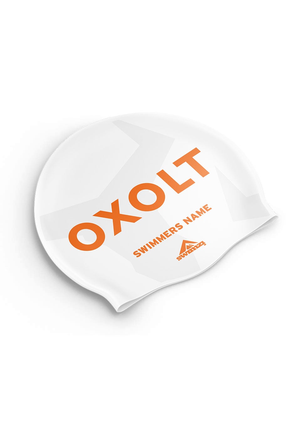 Unisex Club Swim Cap - Silicone Suede - White / Orange image 0