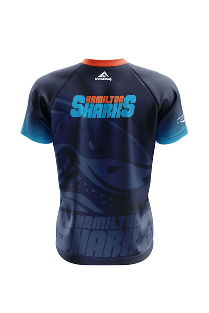 Hamilton Aquatics Adult Unisex Hamilton Sharks Club Shirt - V-Neck image 1