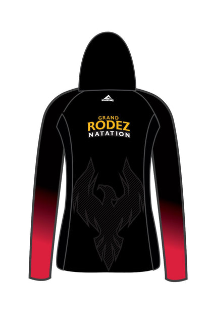 Rodez Natation Adult Female Zipped Performance Hoodie - Black image 1