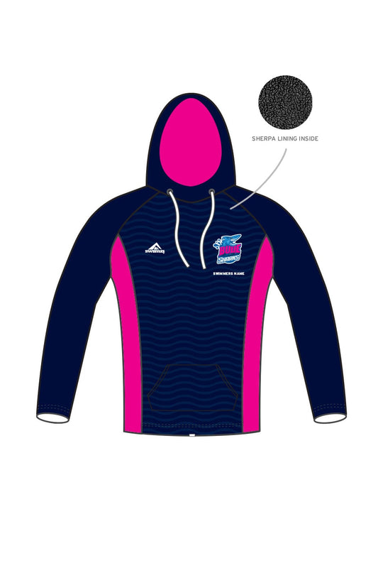 Bude Sharks Adult Unisex Winter Pullover Performance Hoodie - Navy image 0