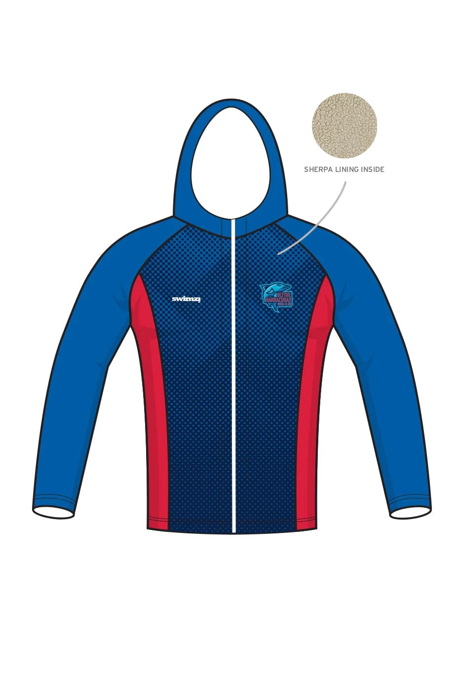 Blythe Barracudas SC Adult Unisex Winter Zipped Performance Hoodie image 0
