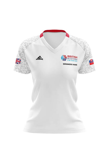 British Masters Swimming Adult Female Club Shirt - V-Neck - White image 0