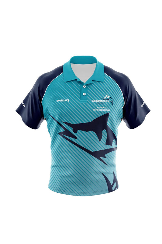 Ginninderra Swim Club Adult Unisex Polyester National Rep Shirt - Polo Neck image 0