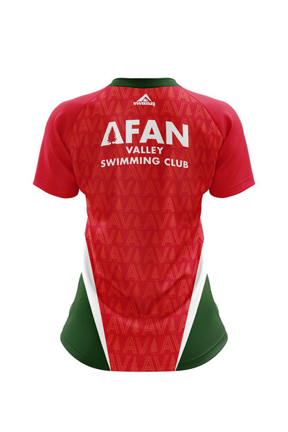Afan Valley SC Adult Female Red Club Shirt - V-Neck image 1