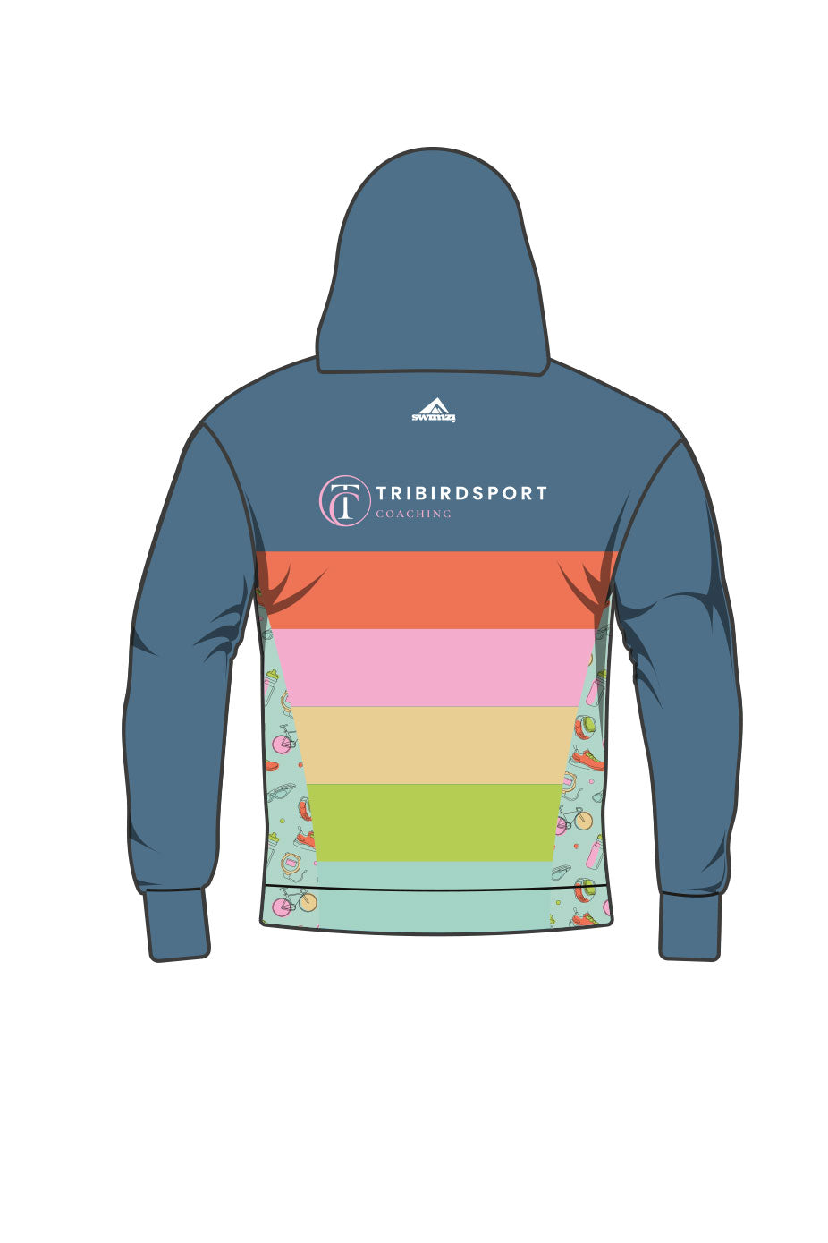 Tribirdsport Coaching Adult Unisex Winter Pullover Performance Hoodie - Blue image 1