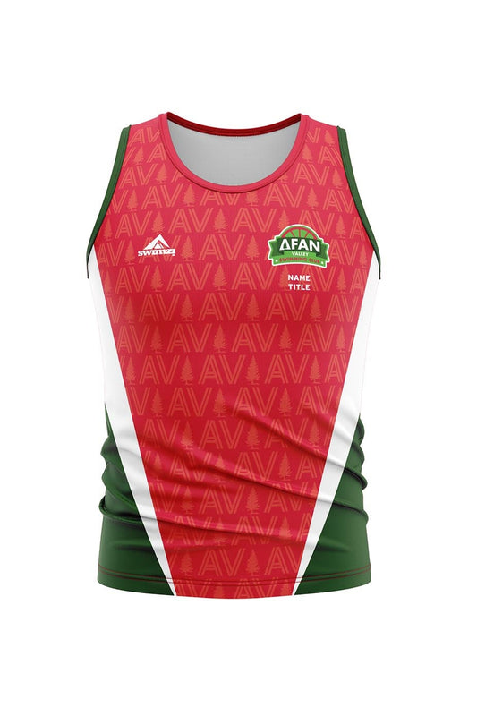 Afan Valley SC Adult Unisex Running Vest - Red image 0