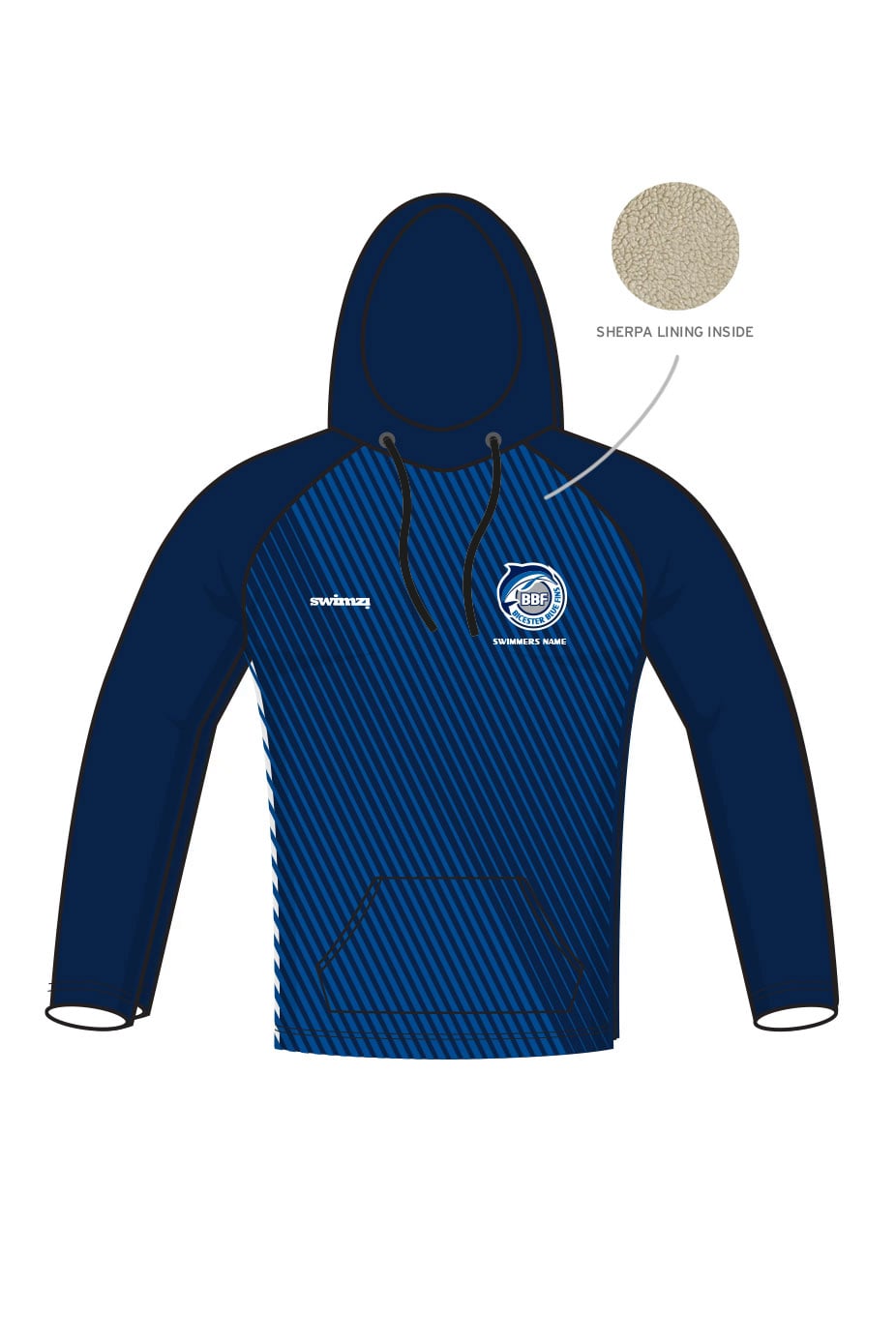 Bicester Blue Fins SC Adult Unisex Winter Pullover Performance Hoodie image 0