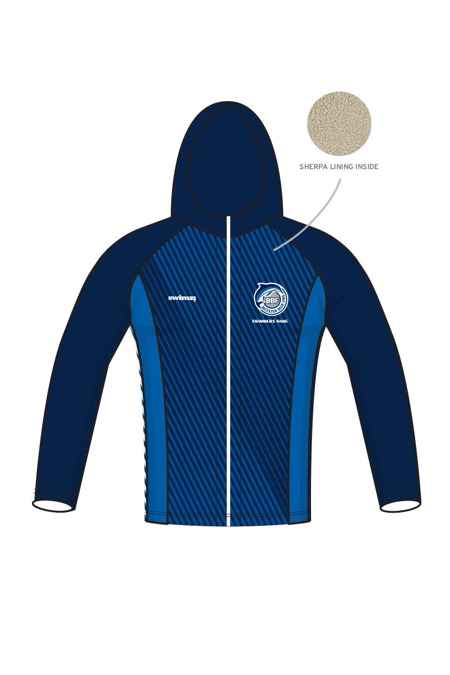 Bicester Blue Fins SC Adult Unisex Winter Zipped Performance Hoodie image 0
