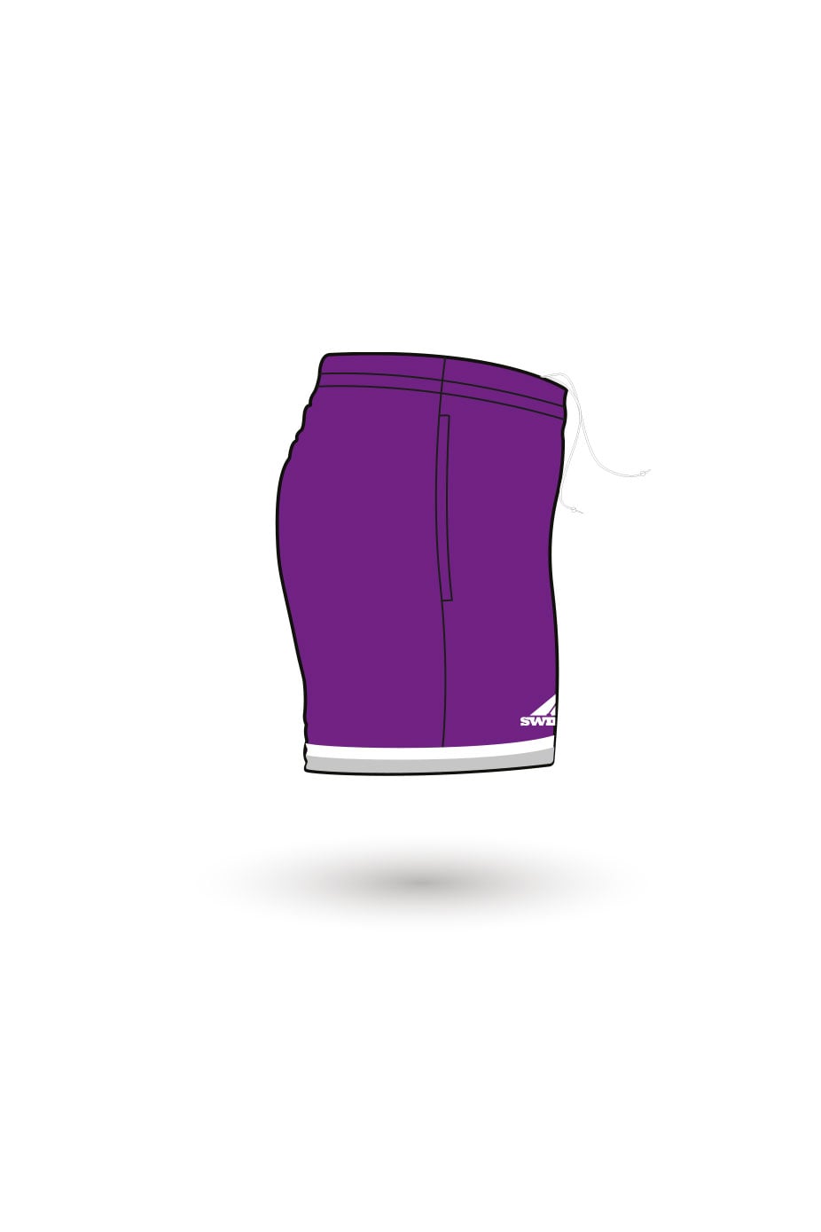 Newham & University of East London Swimming Club Adult Female Sport Shorts - Zipped Pockets - Purple image 1