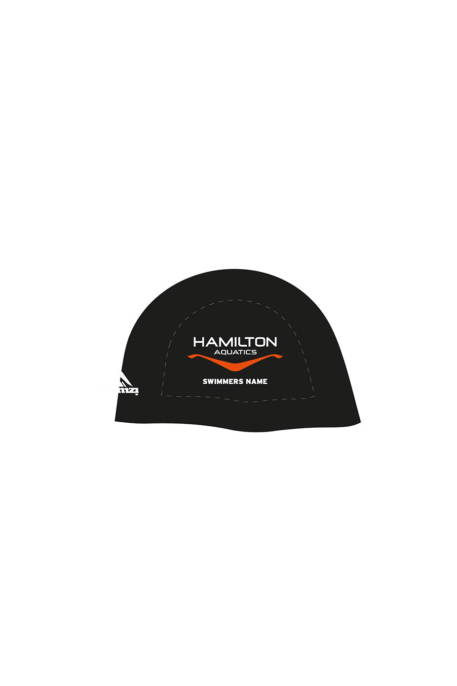 Unisex Hamilton Aquatics Racing Dome Swim Cap  - Silicone Suede - Black image 0