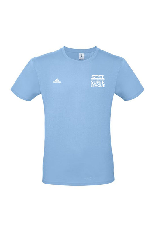 Schools Swimming Super League Adult Unisex SSSL Cotton Shirt - Crew Neck - Sky Blue image 0
