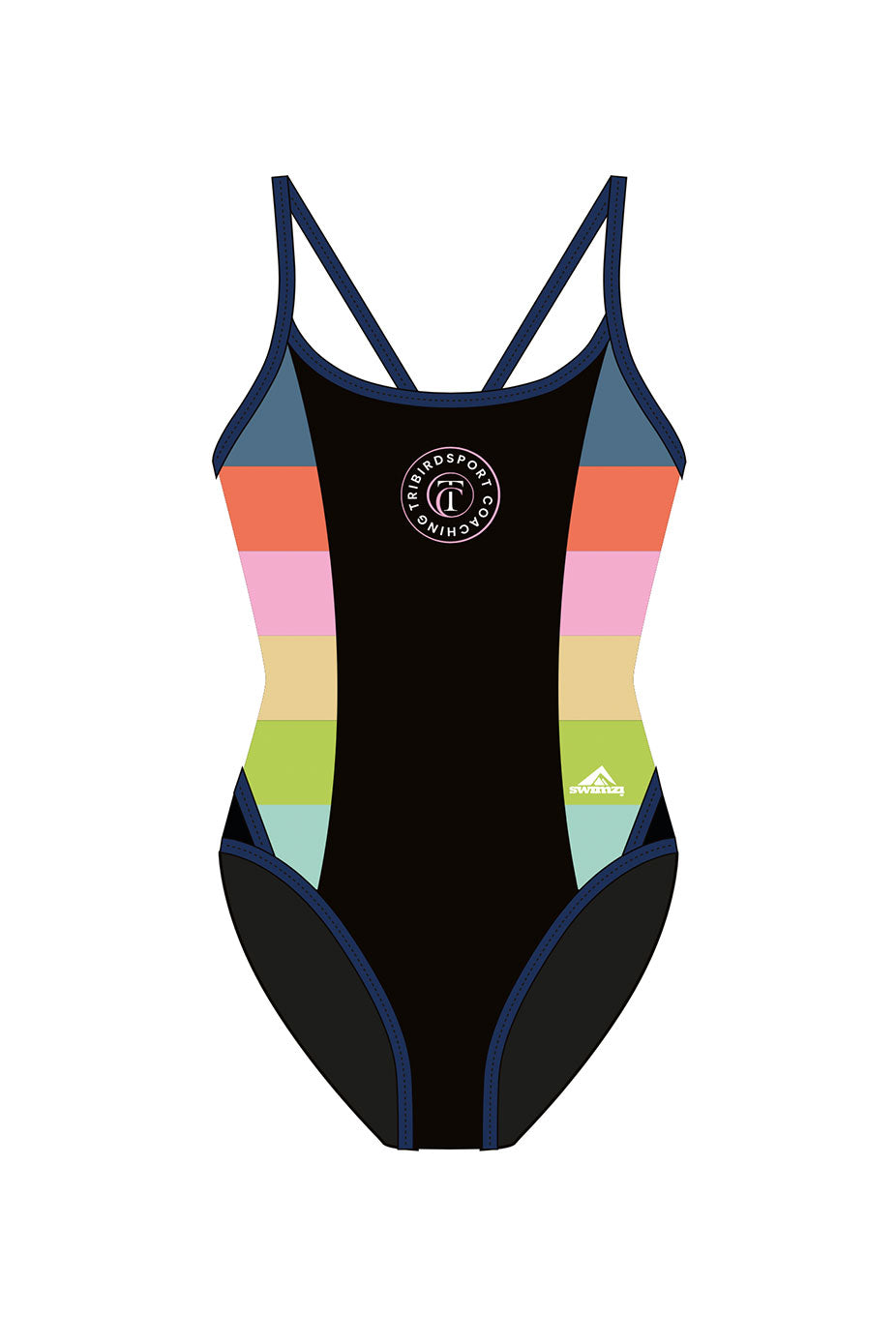 Tribirdsport Coaching Adult Female Thinstrap Swimsuit - Black image 0