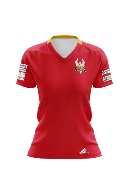 Rodez Natation Kids Female Club Shirt - V-Neck - Red image 0