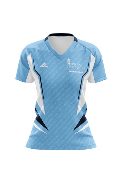 Schools Swimming Super League Kids Female Patcham High School Club Shirt - V-Neck image 0