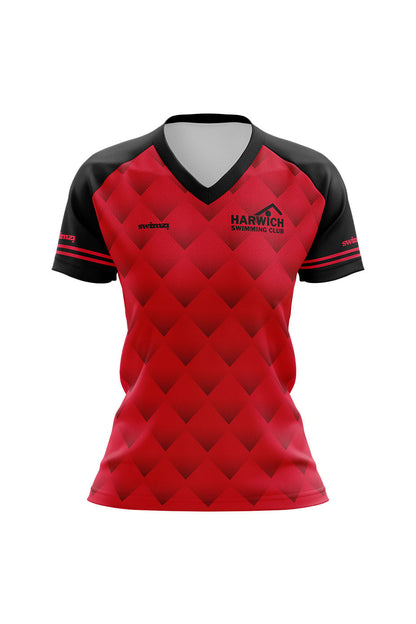 Harwich\, Dovercourt amp Parkeston Swimming Club Kids Female Polyester Club Shirt - V-Neck image 0
