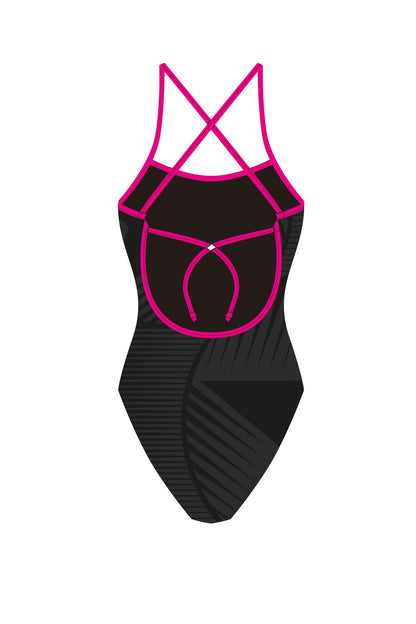 Hatfield SC Adult Female Tie Back Swimsuit - Black image 1