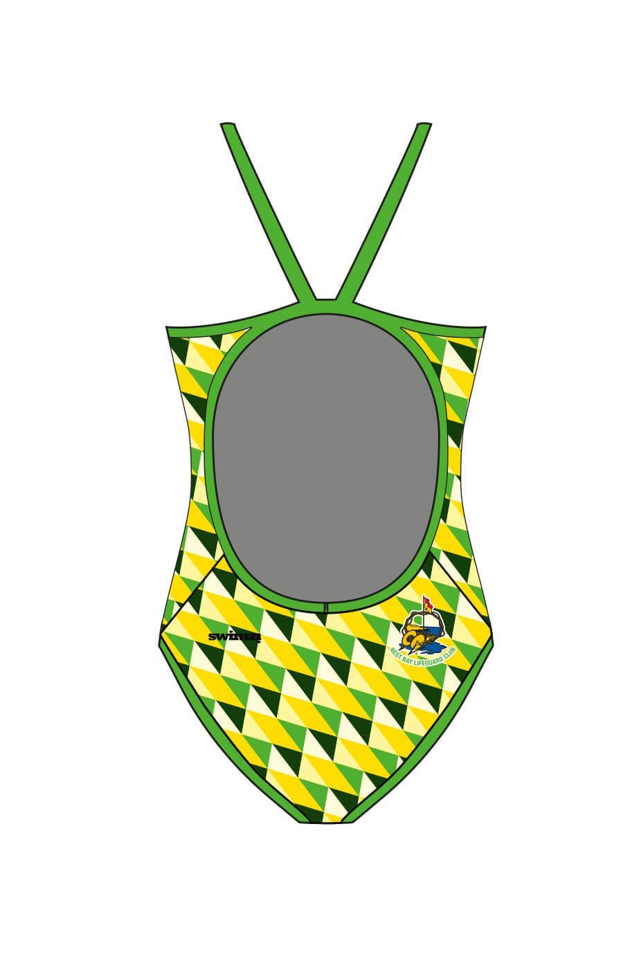 Rest Bay Lifeguards SC Adult Female Thinstrap Swimsuit - Green image 1