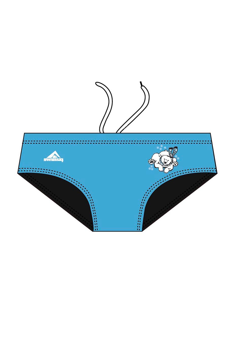 Polar Bear Challenge Adult Male Polar Bear 8cm Trunks - Blue image 0