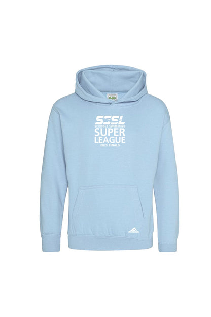 Schools Swimming Super League Kids Unisex SSSL Cotton Pullover Hoodie - Finals - Sky Blue image 0
