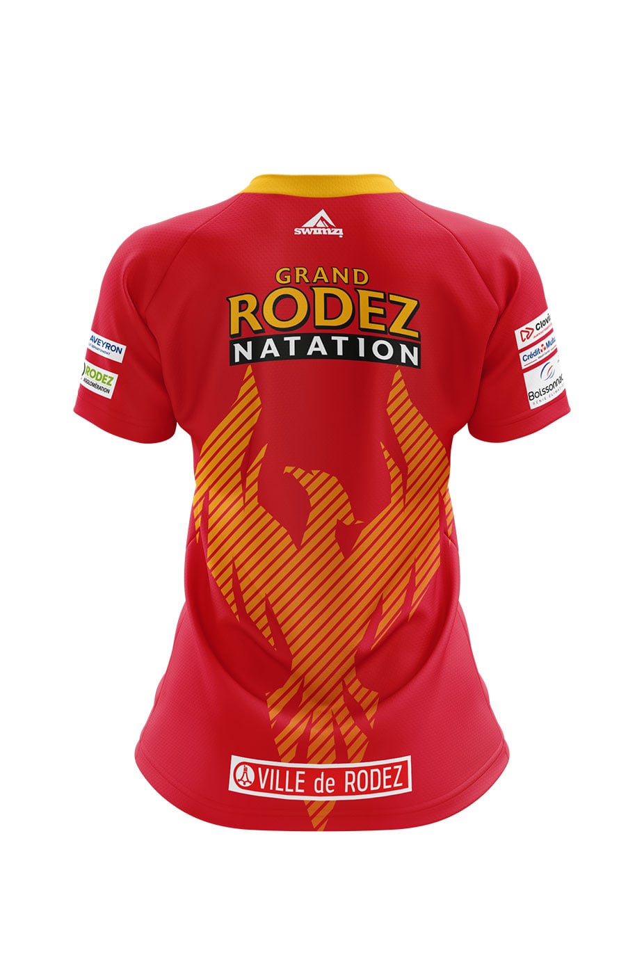 Rodez Natation Adult Female Club Shirt - V-Neck - Red image 1