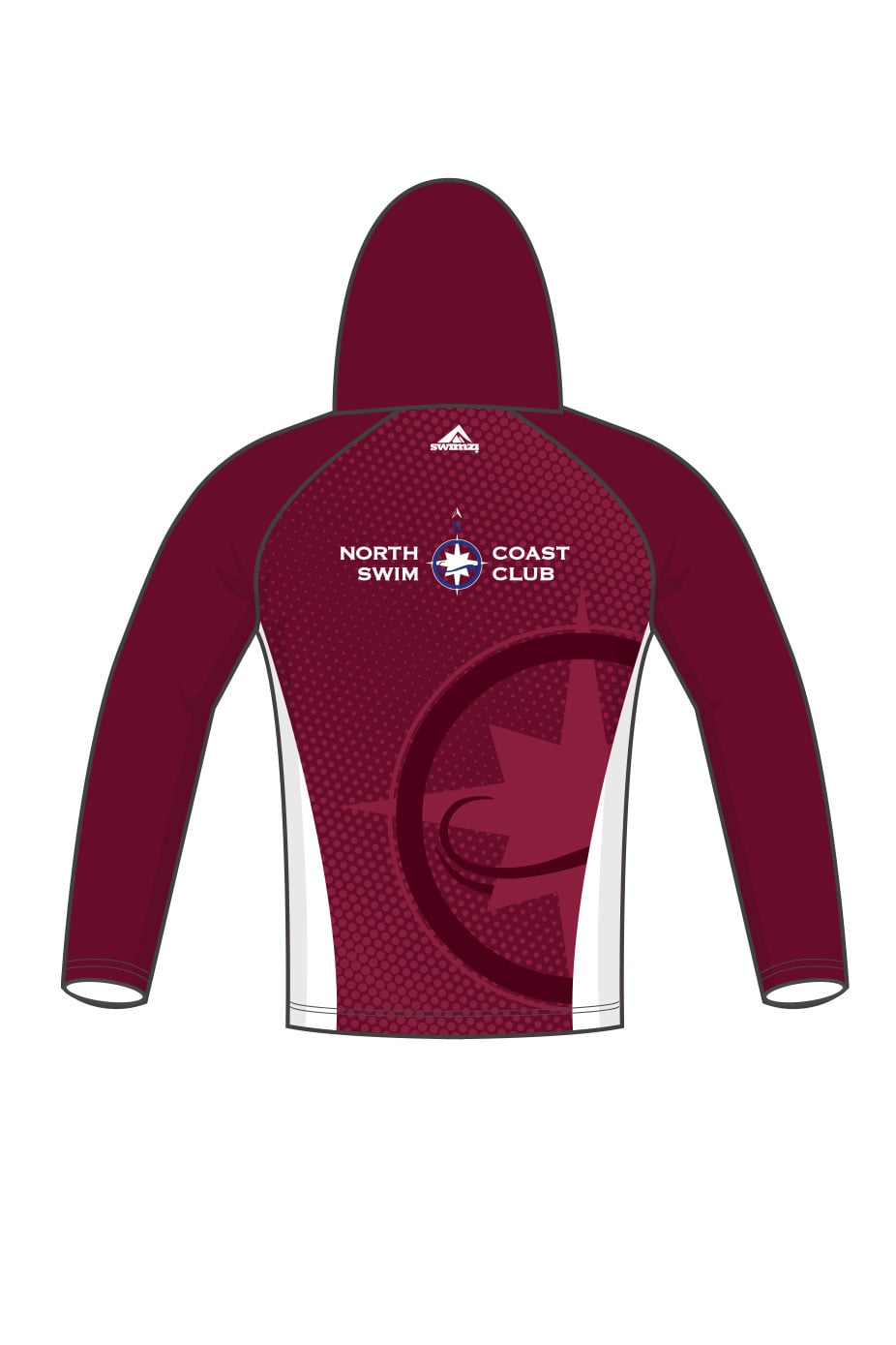 North Coast Swim Club Adult Unisex Winter Pullover Performance Hoodie - Maroon image 1