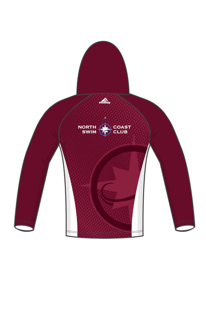 North Coast Swim Club Adult Unisex Winter Pullover Performance Hoodie - Maroon image 1