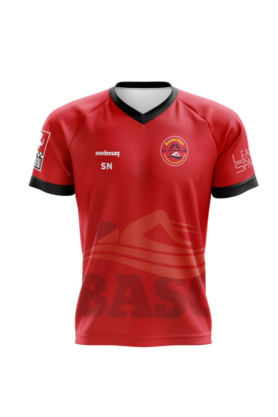 Banbridge Amateur Swimming Club Adult Unisex Club Shirt - V-Neck - RED image 0