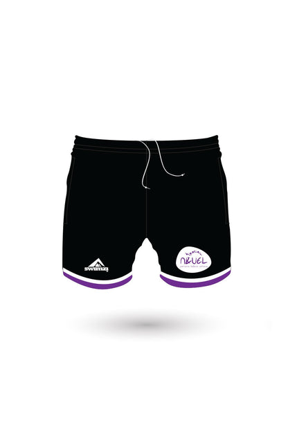 Newham amp University of East London Swimming Club Kids Female Sport Shorts - Zipped Pockets - Black image 0