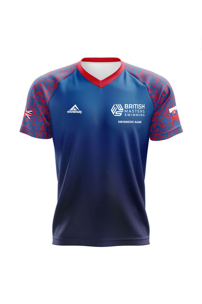 British Masters Swimming Adult Unisex Club Shirt - V-Neck - Navy image 0