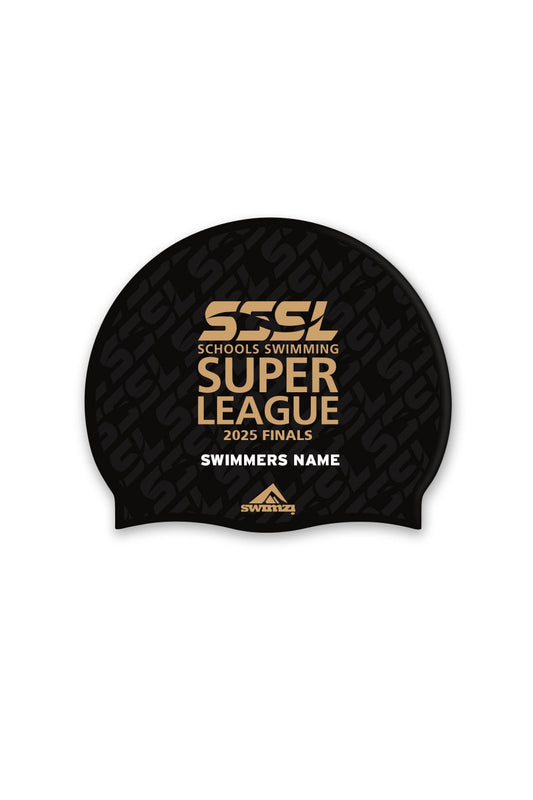 Unisex SSSL Finals Swim Cap - Silicone Suede - Black image 0