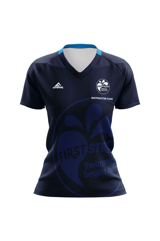 First Strokes Adult Female Staff Shirt - V-Neck image 0