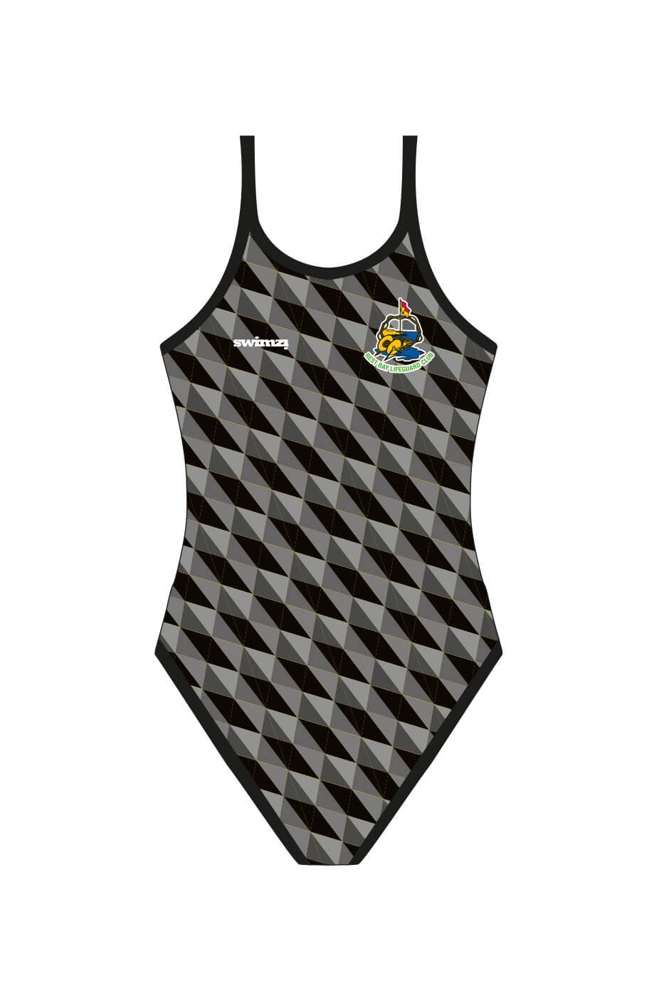 Rest Bay Lifeguards SC Kids Female Thinstrap Swimsuit - Black image 0