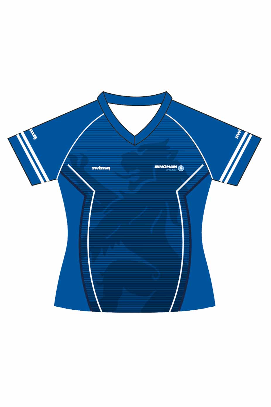 Bingham Tri Club Adult Female Polyester Club Shirt - V-Neck image 0