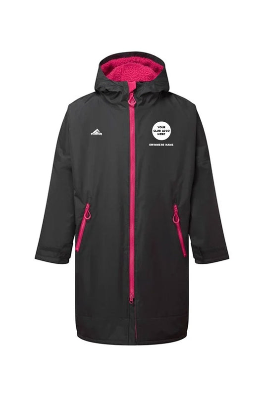 Team Robe Shop Adult Unisex Swimzi Team Robe - Charcoal & Pink image 0