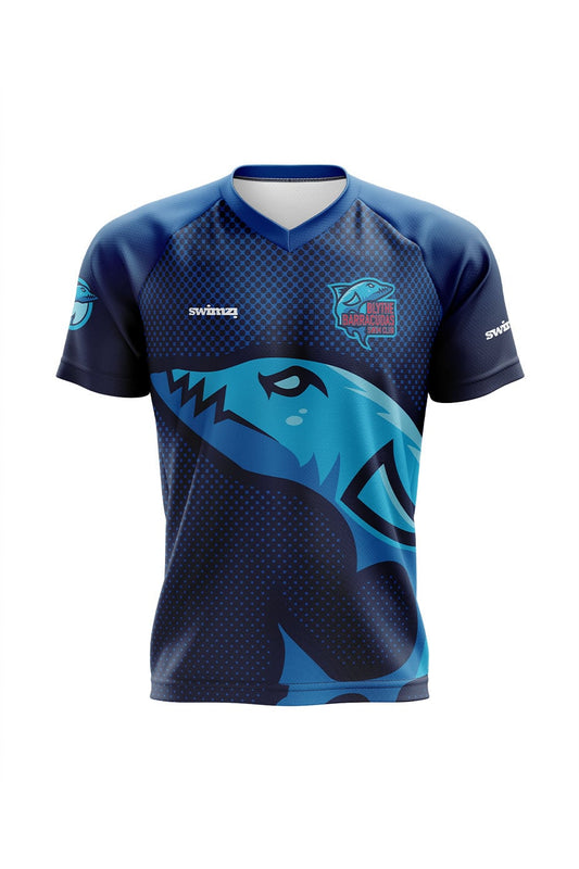 Blythe Barracudas SC Adult Unisex Polyester Club Shirt - V-Neck image 0