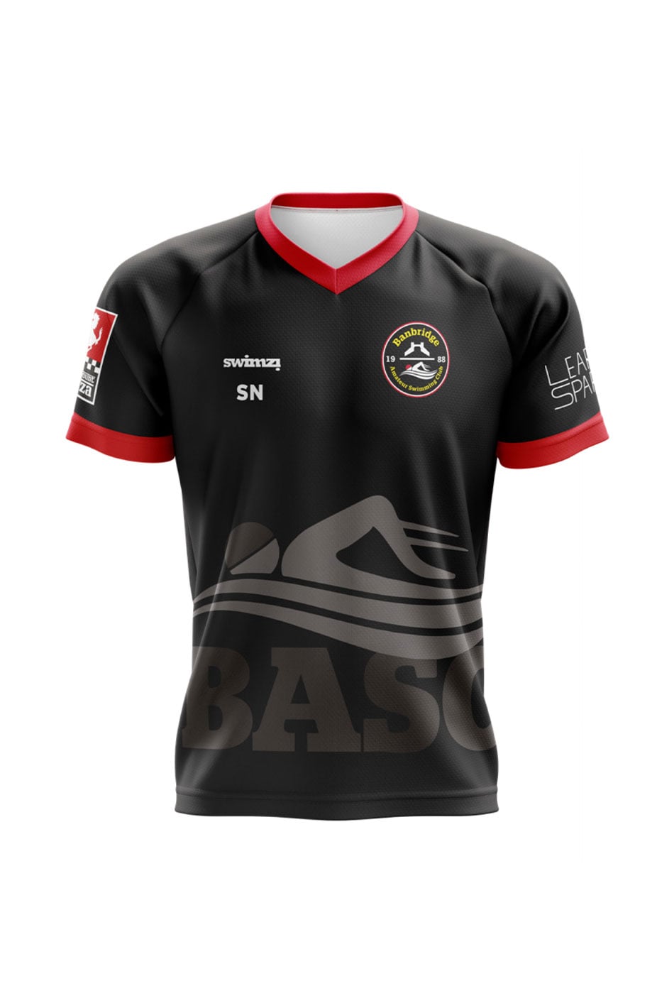 Banbridge Amateur Swimming Club Adult Unisex Coach Shirt - V-Neck - BLACK (Coaches Only) image 0