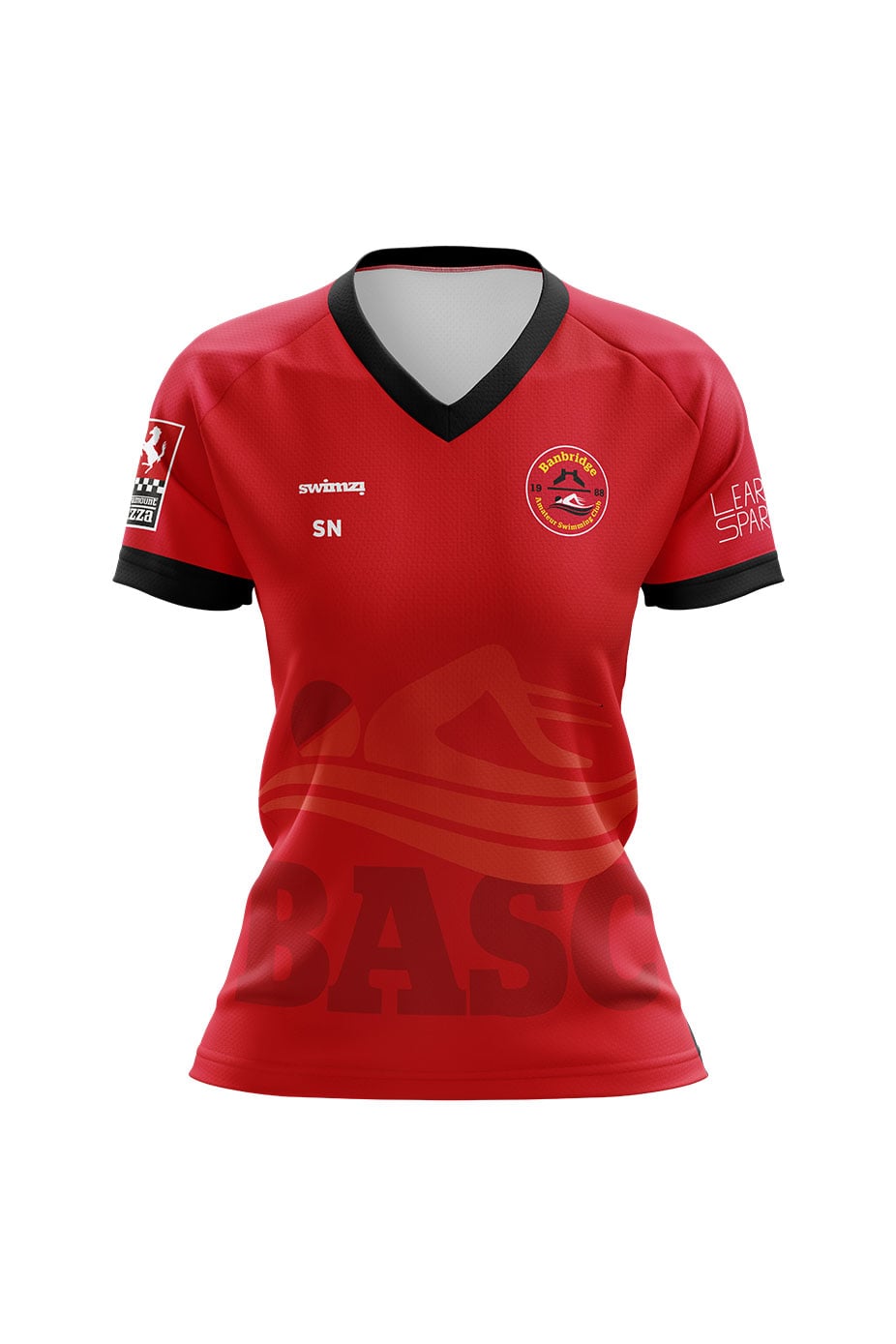 Banbridge Amateur Swimming Club Adult Female Club Shirt - V-Neck - RED image 0