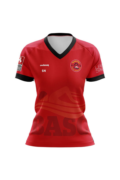 Banbridge Amateur Swimming Club Adult Female Club Shirt - V-Neck - RED image 0