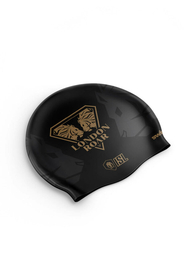 ISL London Roar Black with Gold Swim Cap