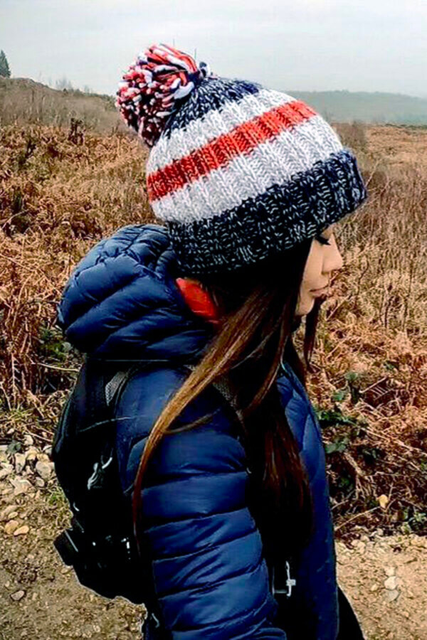 Navy Red Reflective Super Bobble Hat - Image 7
