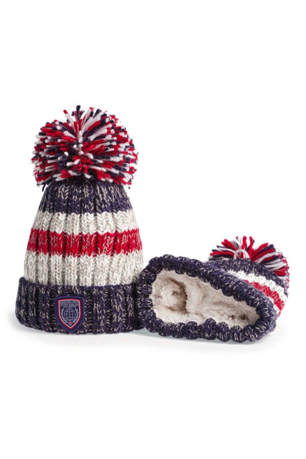 Navy Red Reflective Super Bobble Hat - Image 9