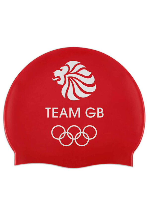 Official TEAM GB Merchandise - Red Swim Cap - Image 4