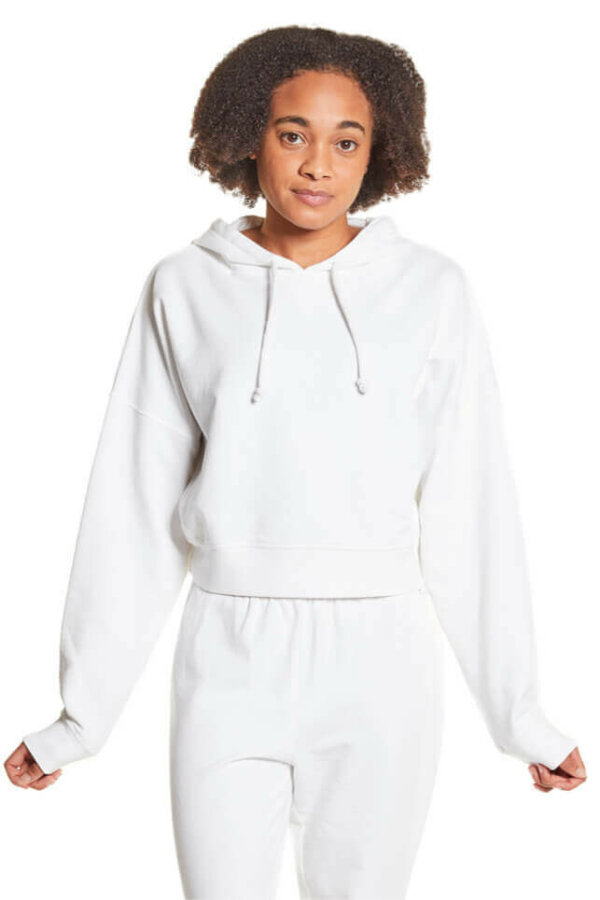 Ice White - Hoodie Crop Jumper