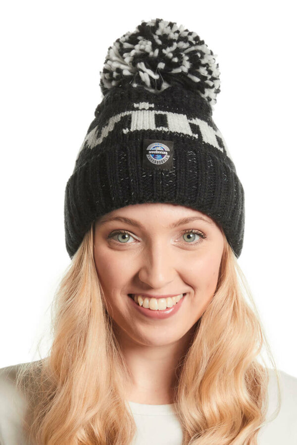 The Swimzi Black Reflective Super Bobble Hat - Image 6