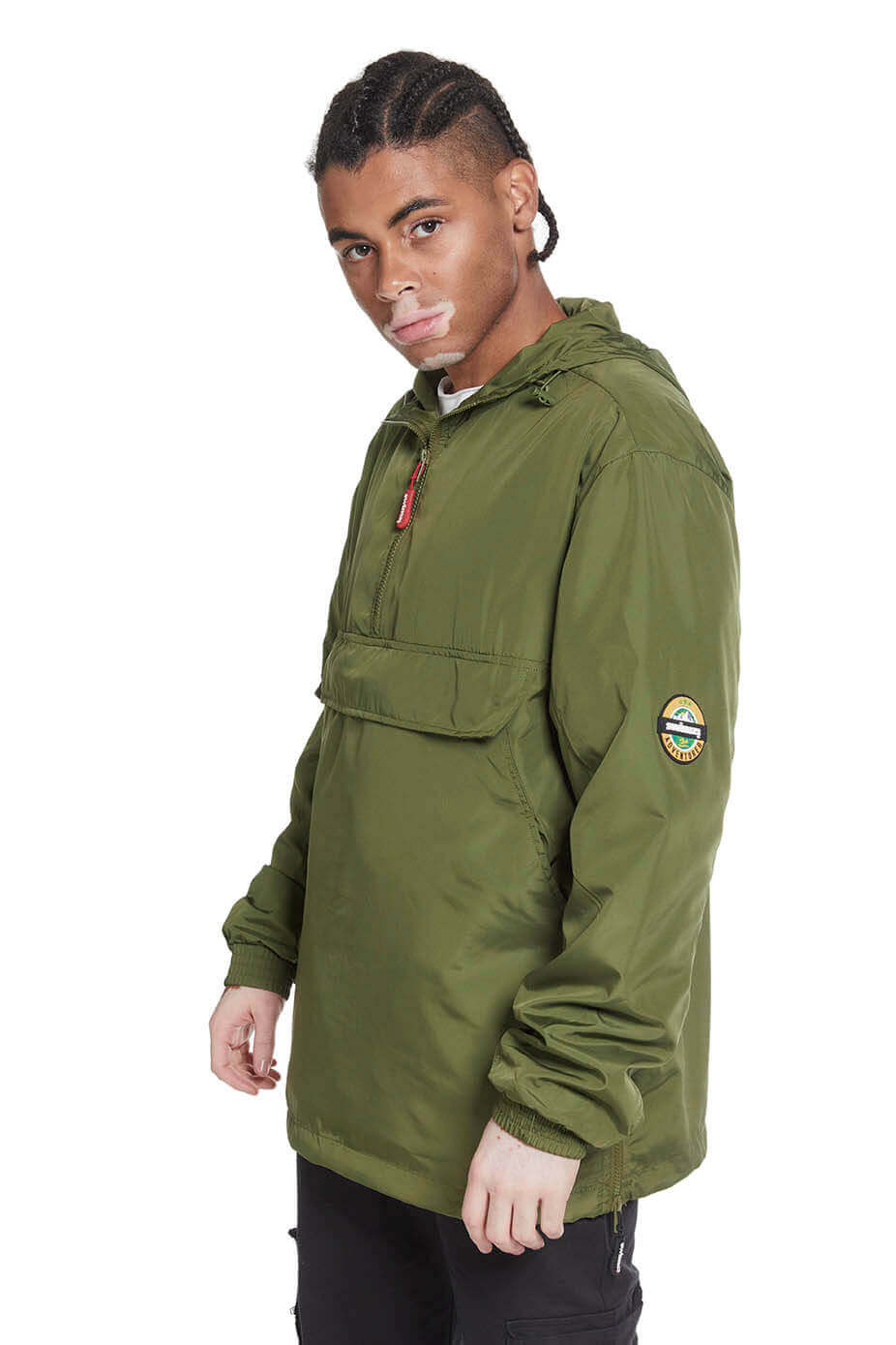 Olive green half jacket sale