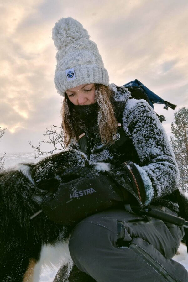 Silver Grey and White Nordic Super Bobble Hat - Image 3