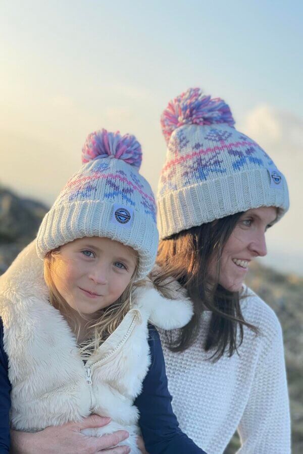 Kids Pastel Ice Crystal Nordic Super Bobble Hat - Image 4